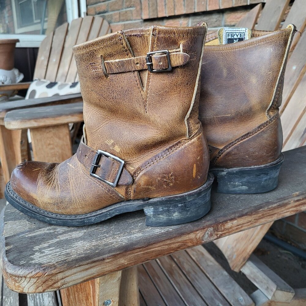 FRYE Veronica-Leather women's brown ankle boots Size 6M